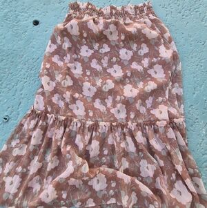 Floral Pink Skirt M Lauren Conard